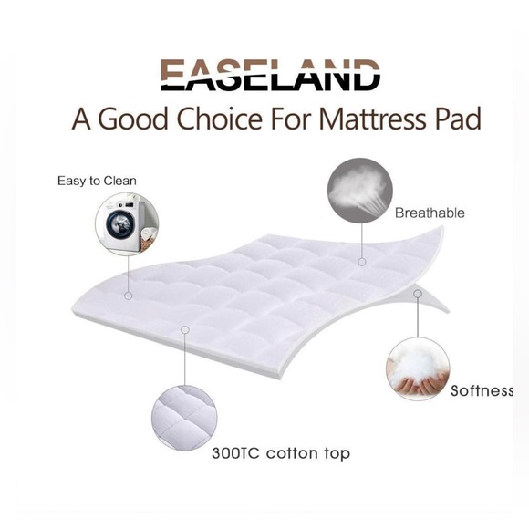 Easeland Mattress Pad - Queen Deep Pocket - Picture 2 of 9
